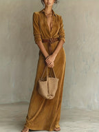 Aurelia | Belted Suede Dress