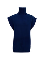 Solid High Neck Loose Sweater Vest