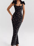 Aira's Slit Tie Shoulder Maxi Dress