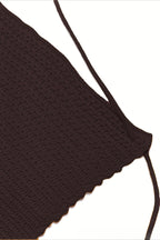 Sexy Open Back Halter Tie Knit Crop Top