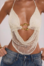 Deep Back Halter Bodycon Cami Top