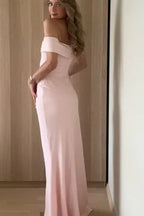 Off-Shoulder Waist Cinching Split Evening Party Dress