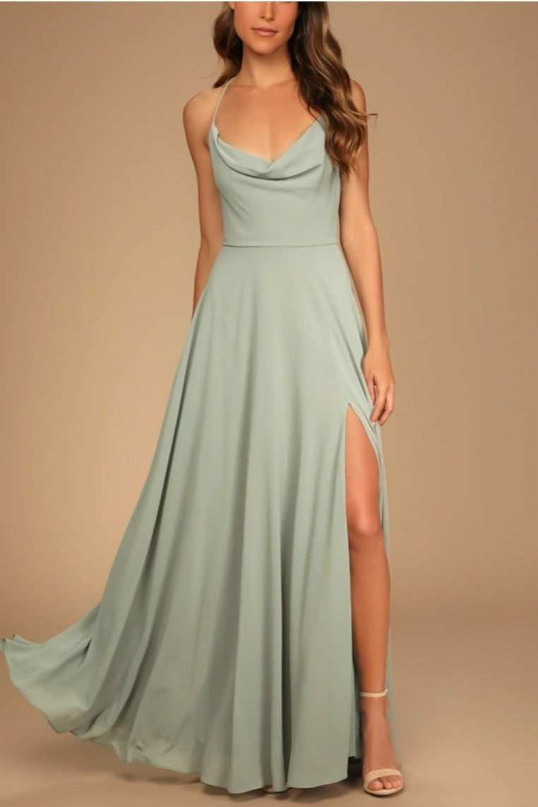 Halter Backless Maxi Dress