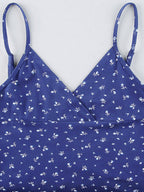 V Neck Ditsy Floral Mini Dress