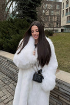 Faux Fox Fur Long Eco Fur Overcoat