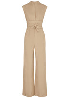 Lace up slim waist jumpsuit