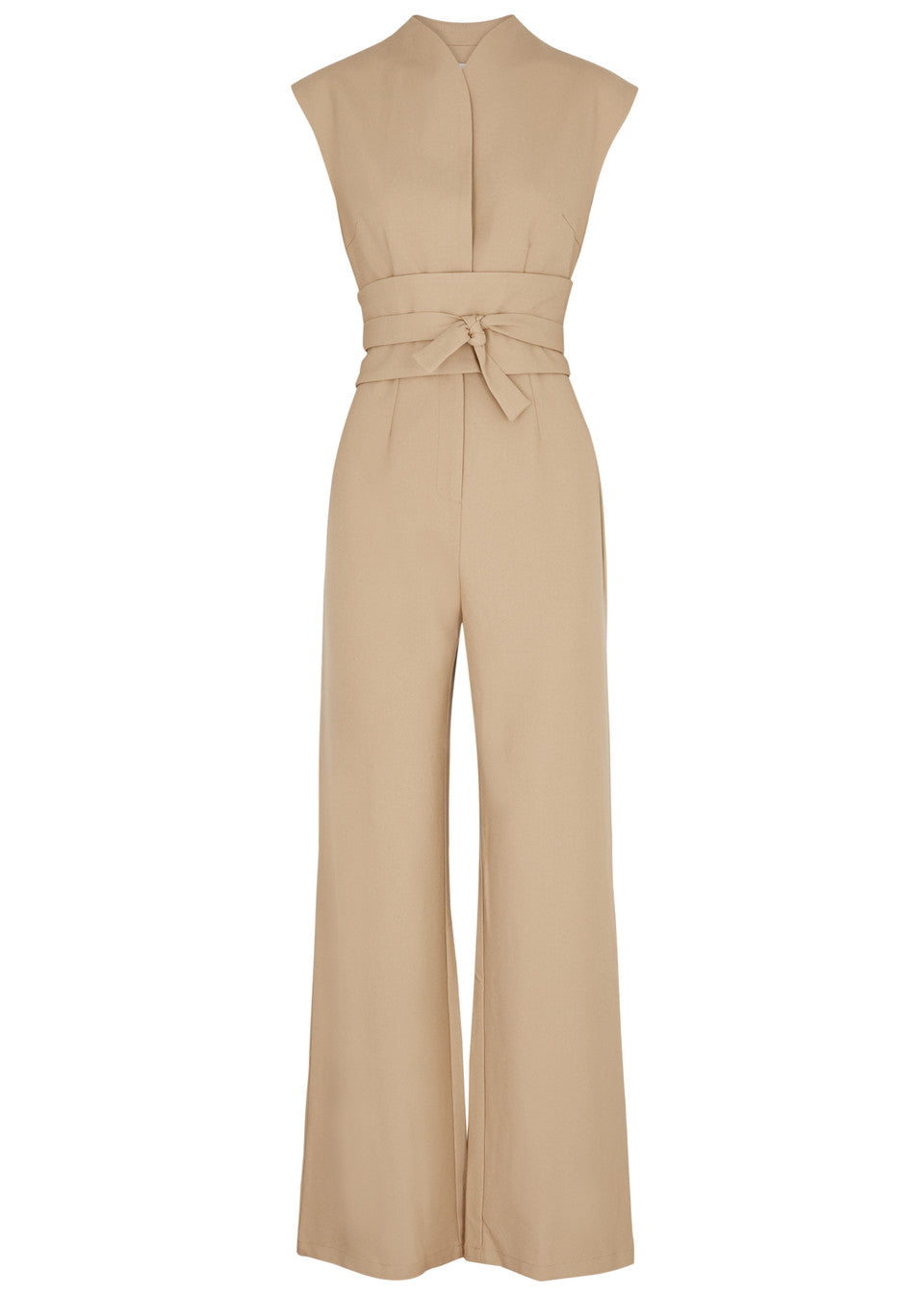 Lace up slim waist jumpsuit