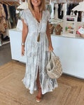 Rosalie Boutique Holiday Dress with Slit Elevated Occasion Wear