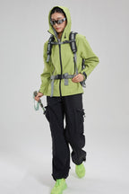 Dopamine Color Block Taped Seam Windproof Waterproof Hiking Jacket
