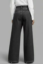 Stylish High-waisted Crossover Placket Pocket Casual Jeans