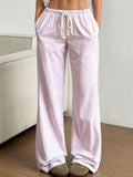 Striped Print Wide Leg Pants