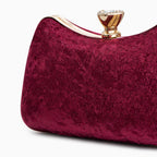 Velvet Clutch Bag with Flask