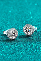 Blue Zone Planet | 2 Carat Moissanite 925 Sterling Silver Stud Earrings