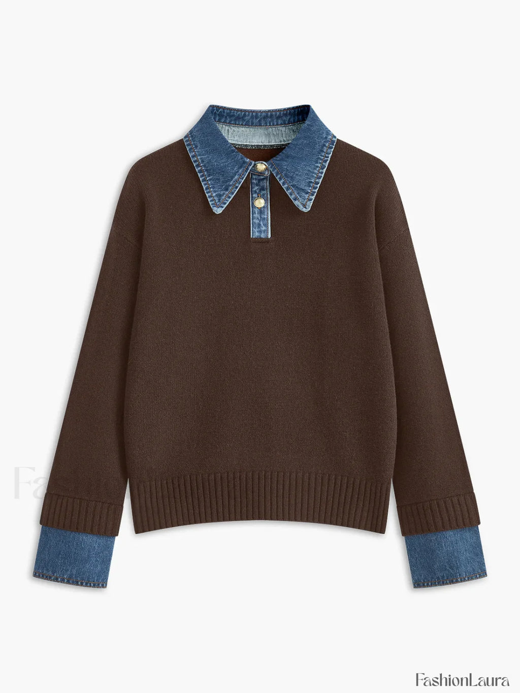 2 in 1 Panel Lapel Sweater