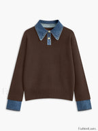 2 in 1 Panel Lapel Sweater