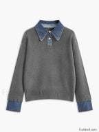 2 in 1 Panel Lapel Sweater