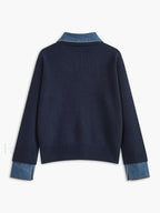 2 in 1 Panel Lapel Sweater