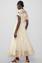Lianas White Butterfly Applique Lace Maxi Dress
