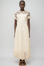 Lianas White Butterfly Applique Lace Maxi Dress