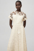 Lianas White Butterfly Applique Lace Maxi Dress
