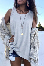 Casual Side Tie Knot Front Tank Top