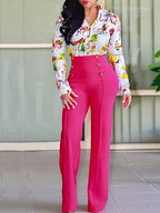 White Women Pants High Waisted Straight Leg Long Pants
