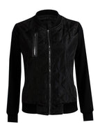 Women Bomber Jacket Stand Collar Quilted Jackets