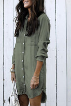 Hot Sale Button Down Denim Shirt Dress ( 4 Colors)