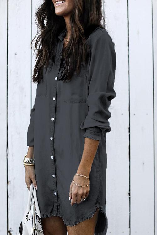Hot Sale Button Down Denim Shirt Dress ( 4 Colors)