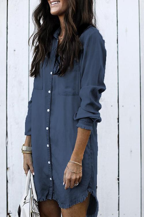 Hot Sale Button Down Denim Shirt Dress ( 4 Colors)