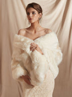 Wedding Wraps White Faux Fur Bridal Winter Warm Cover Ups 2026