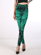 High Waisted Leggings Stretchy Jeans Like Women Bottom