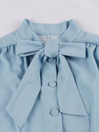 Vintage 1950s Midi Swing Tea Dress for Women - Bow Neck Short Sleeve Fit and Flare Rockabilly Gown - Garden Party 2026