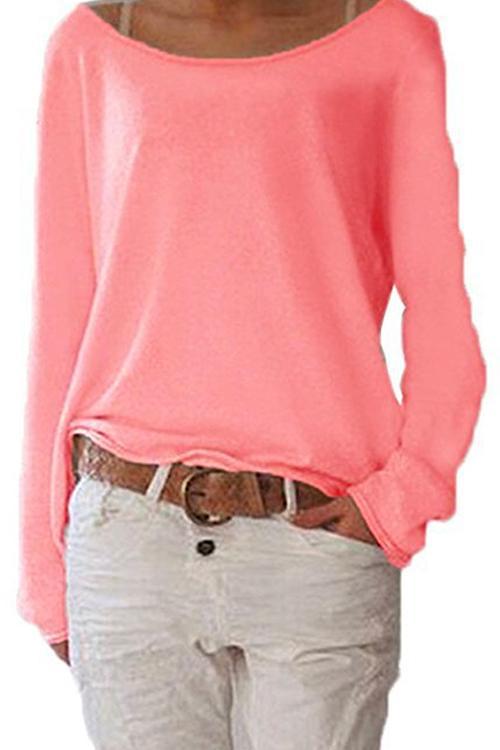 Simple Solid Long Sleeve T-shirt