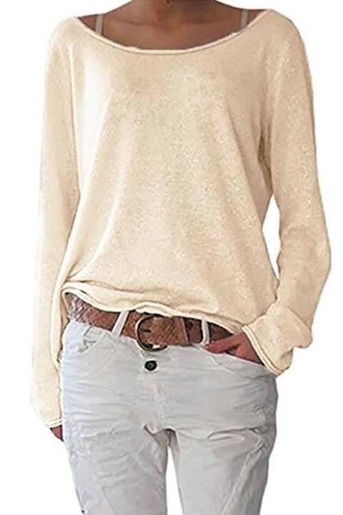 Simple Solid Long Sleeve T-shirt