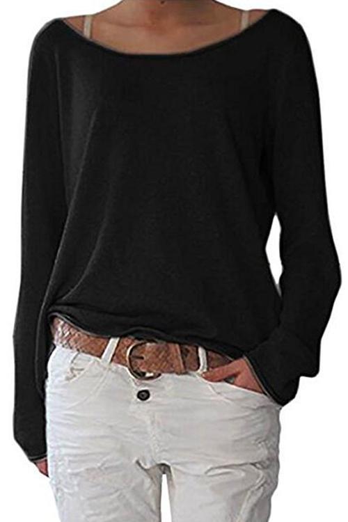 Simple Solid Long Sleeve T-shirt