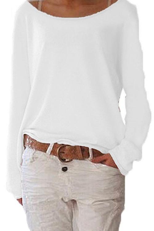Simple Solid Long Sleeve T-shirt
