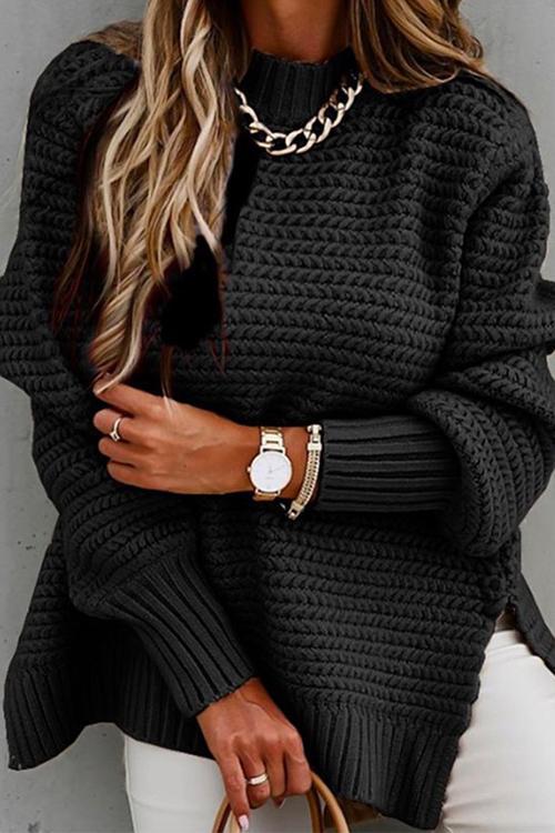 Side Split Carrie Chunky Knit Sweater