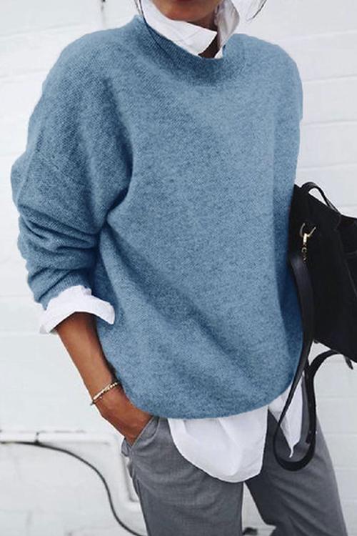 Lapel Fake Two Pieces Casual Sweater