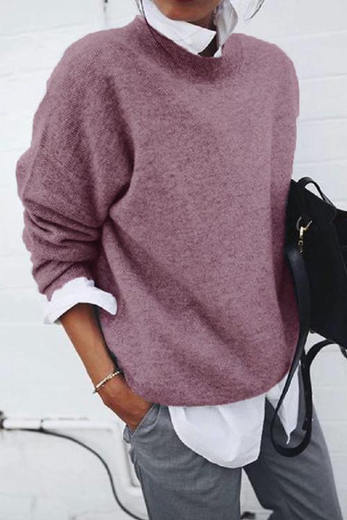 Lapel Fake Two Pieces Casual Sweater