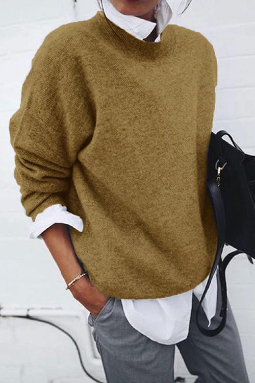 Lapel Fake Two Pieces Casual Sweater