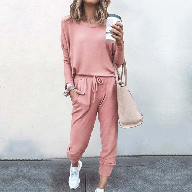 | Women's Two Piece Casual Loungewear Set