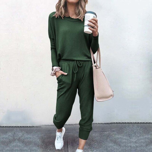 | Women's Two Piece Casual Loungewear Set