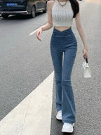 DressBetty - High Waist Hip Lift Skinny Jeans Women's Elastic Slim Micro Horn Pants