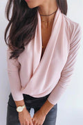 Elegant Heap Collar Long Sleeve Top