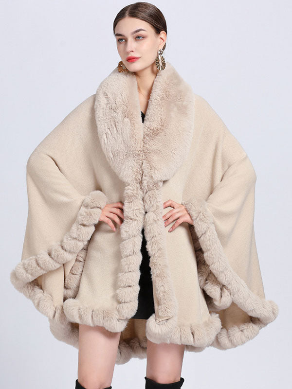 Cloak Cape Faux Fur Bride Wraps Poncho Coat For Women