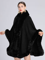 Cloak Cape Faux Fur Bride Wraps Poncho Coat For Women