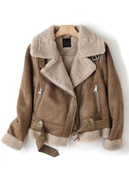 Suede Jacket Faux Shearling Winter Coat 2026 Outerwear For Women