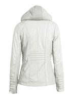 PU Leather Jacket Hooded Spring Outerwear For Women 2026
