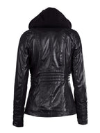 PU Leather Jacket Hooded Spring Outerwear For Women 2026
